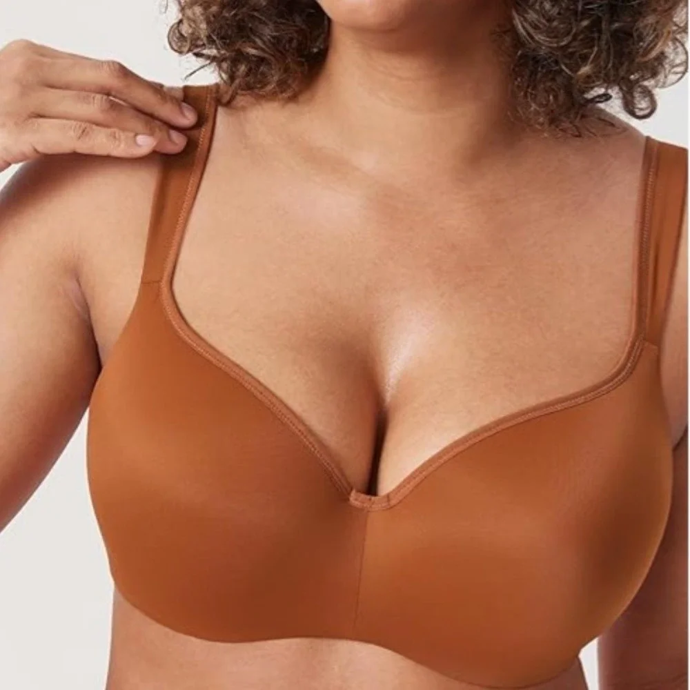 DELIMIRA Women Balconette Bra Terracotta Brown Underwire Seamless 44E NWOT - Picture 2 of 9